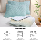 Quilt Set Full Queen Size 3 Piece, Gradient Green Pattern Printed Bedding - Image 7