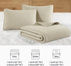 King Size Quilt-Lightweight Bedspreads Beige King Quilt Bedding Set | Soft - Image 7