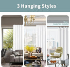 BGment Pure White 100% Blackout Curtains 63 Inches Long - Image 3