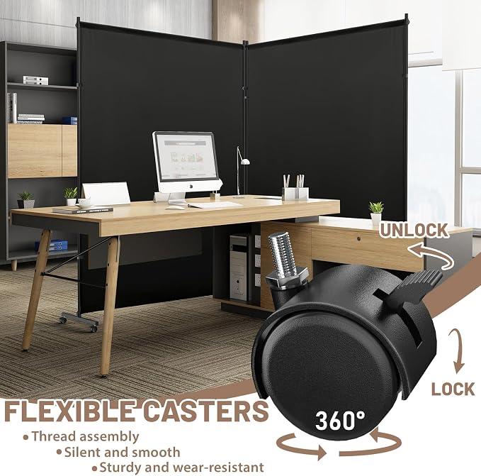 2 Panels Room Divider/Privacy Screen 5FT*6FT - Image 4