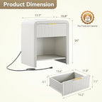 Decofy Fluted 1-Drawer Nightstand - Image 2