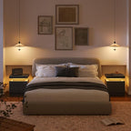 Modern Gray LED Nightstand for Bedroom Bedside Table - Image 6