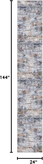 Abstract Runner Rug 2x12 Ft Washable Runners - Image 2