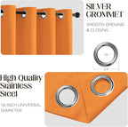 CUCRAF Custom Orange Blackout Curtains 1 Panel Set, Thermal Insulated Grommet - Image 2