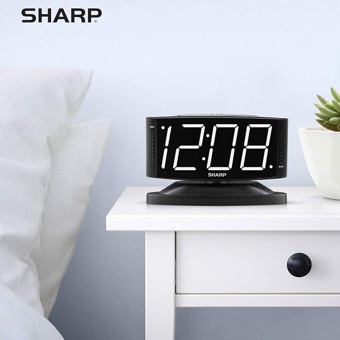 Sharp Digital Alarm Clock with Swivel Base - Image 5
