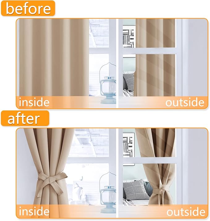 Blackout Curtains for Bedroom, 42 x 84 Inches Long, 2 Panels | Thermal - Image 4