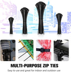 Cable Zip Ties, 400 Pack Black Assorted Sizes 12+8+6+4 Inch, Plastic Wire Ties - Image 7