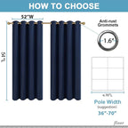 Diraysid Navy Blue Grommet Blackout Curtains - Image 5