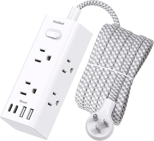 10 Ft Power Strip Surge Protector by OneBeat