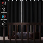 Diraysid Dark Grey Grommet Blackout Curtains - Image 6