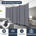 Room Divider 6 Panel-132''Wide Folding Privacy Screen, Large Partition Wall | - Image 4