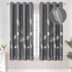 Silver Palm Tree Blackout Curtains 2 Panels by ESTELARTEXTILER