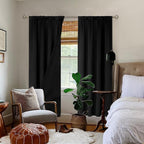BGment Black Blackout Curtains for Bedroom 84 Inch Long 2 Panels | Thermal - Image 2
