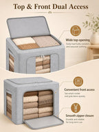 punemi 50L Cashmere Sweater Storage Bags, 2 Pack, Steel Frame, Stackable Design - Image 7