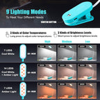 VAVOFO Rechargeable Book Light, 14 LEDs Eye Care Clip On Amber Reading Light - Image 3