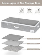 StorageWorks 6 Inch Low Profile Under Bed Storage Containers - Image 6