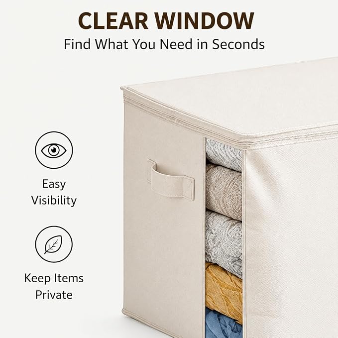 4Pack Canvas Storage Bags for Clothes & Comforters - Image 3