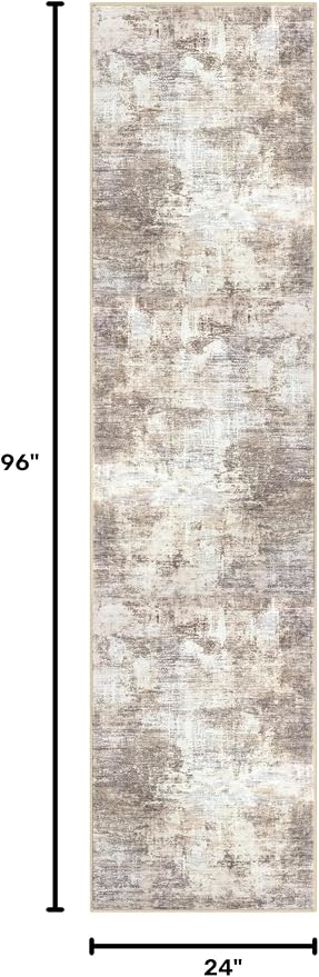 Abstract Runner Rug 2x8 Ft Washable Runners - Image 2
