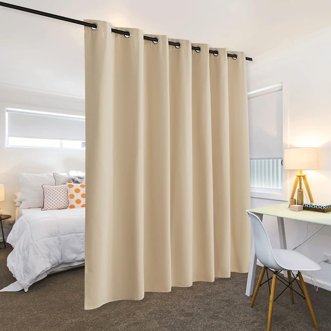 RYB HOME Blackout Vertical Blind Large Room Divider Curtain Noise Barrier | - Image 3