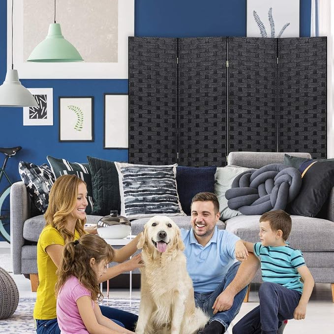 FDW 4-Panel Folding Room Divider | 6ft, Living Room - Image 3
