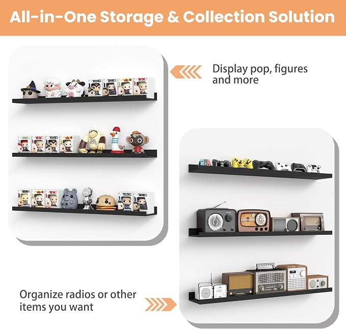 upsimples Floating Shelves for Wall Decor and Storage, Hallways Display and - Image 6