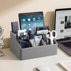 PU Leather Desk Organizer, Remote Control Holder, Office Desk Accessories - Image 3
