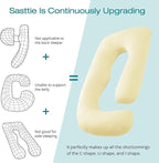 Cooling Pregnancy Pillows for Sleeping, Light Yellow | Sasttie Maternity Pillow - Image 4
