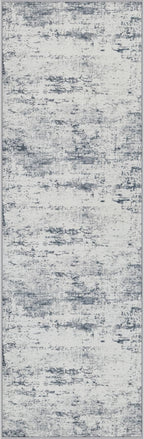 2.6x14 Washable Runner Rug:Modern Abstract Soft Carpet Blue Grey | by FXRHLP
