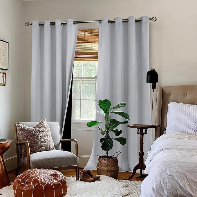 BGment 100% Blackout Curtains 108 Inch Long 2 Panles Set, Thermal Insulated - Image 2