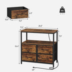 TUTOTAK Large Night Stand with Charging Station | Bedside Table with USB and - Image 3
