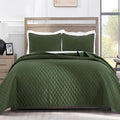 Exclusivo Mezcla Reversible Full Queen Quilt Bedding Set, Olive Green | by ExclusivoMezcla