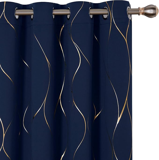Deconovo Curtains for Living Room, Pattern Blackout Curtains 108 Inch Long | by Unknown