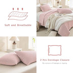CozyTide Stone-Washed Cotton King Quilt, Blush Pink Stitching Pattern King Size - Image 5