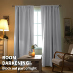 BGment Rod Pocket Room Darkening Curtains 54 Inches Length - Image 2