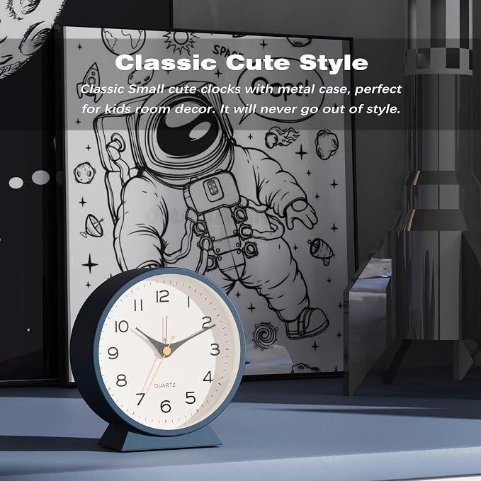 AYRELY® 4.5" Analog Alarm Clock, Small Retro Desk Clock and Table Clock | - Image 7