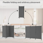 Spurgehom 3 Panel Rolling Room Divider, Folding Partition Privacy Screens | - Image 4