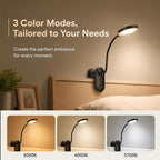 Clip on Light, Stepless Dimmable & 3 Colors Touch Control Clip On Bed Light. - Image 3