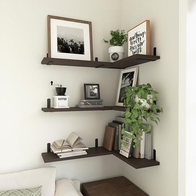 Wood Floating Shelves Set of 6, Shelves - Image 5