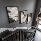 Large Framed Neutral Abstract Wall Art - Image 2