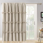 Boho Room Divider Curtains Single Panel, Rustic Rod Pocket Sliding Door Curtains by Homechoice+Decor