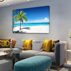Baisuart-S03969 Large Canvas Wall Art Summer Ocean Waves Prints Coconut Trees - Image 2