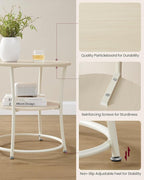 VASAGLE 21.3-Inch Round Side Table, 2-Tier End Table - Image 5