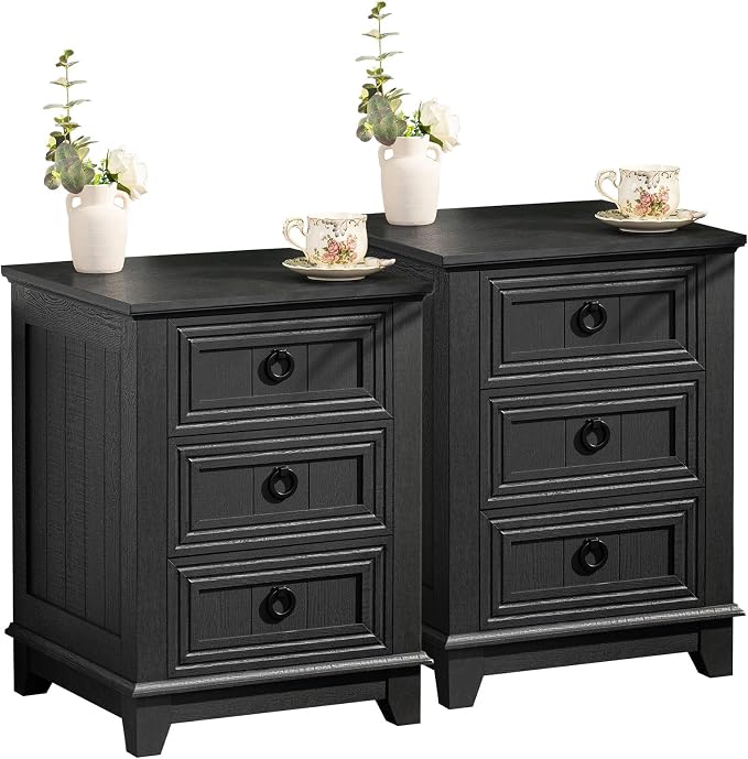 Joaxswe Farmhouse Nightstand Set 2 by Joaxswe