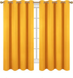 Diraysid Yellow Grommet Blackout Curtains - Image 2