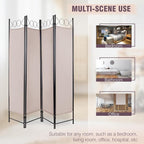4 Panel Room Divider 6FT Steel Frame Screen Folding Privacy Divider - Image 6