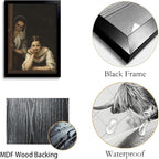 OIQArtOIQ Funny Bathroom Framed Wall Art Vintage Canvas Wall Art Prints Two - Image 7