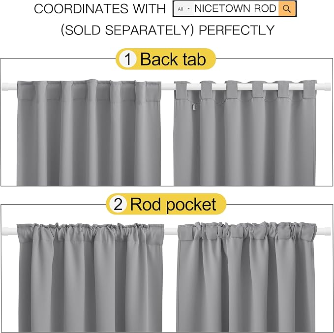 NICETOWN Blackout Curtain Panels Window Draperies - Image 3