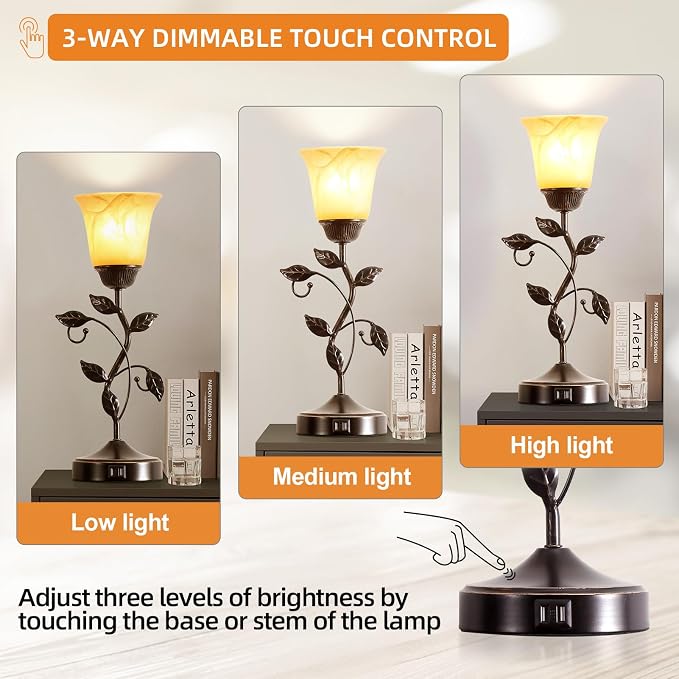 Touch Control Leaf Vintage Table Lamp - Image 4