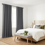 PONY DANCE Grey Blackout Curtains 96 inch Long, Room Darkening Curtains - Image 8