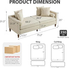 75.2" Oversized Chaise Lounge, Chenille End of Bed Bench - Image 2